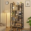 Homhougo 5 Tier Bookshelf with Storage, 61 Inch Tall Industrial Book Shelf with Open Display Bookshelves, 5 Shelf Bookcase with Metal Frame, Gray - 3 of 4