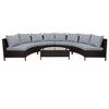 Sapphtopaz 5-Piece PE Rattan Outdoor Sofa Set, Modular 2-Seater with Half-Moon Glass Table, Outdoor Sectional Furniture Set, Modular Patio Sofa - 3 of 4