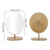 Unique Bargains Large Oval Desktop Cosmetic Mirror Wood Color 1 Pc - 2 of 3