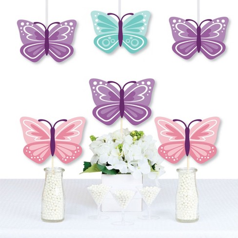 Big Dot of Happiness Beautiful Butterfly - Decorations DIY Floral Baby  Shower or Birthday Party Essentials - Set of 20