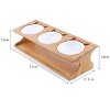 Fairyland™ - Elevated Triple Bamboo Pet Feeder with Ceramic Bowls – Raised Stand for Food & Water - 4 of 4