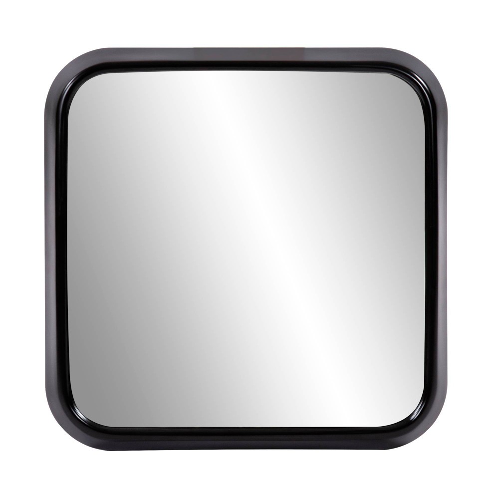 Howard Elliott Contemporary Curved Square Framed Wall Mirror Black: Modern Polyurethane, No Assembly Required