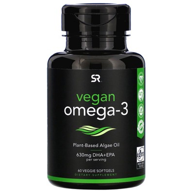 Sports Research Vegan Omega-3, 60 Veggie Softgels, Omegas and Fish Oil