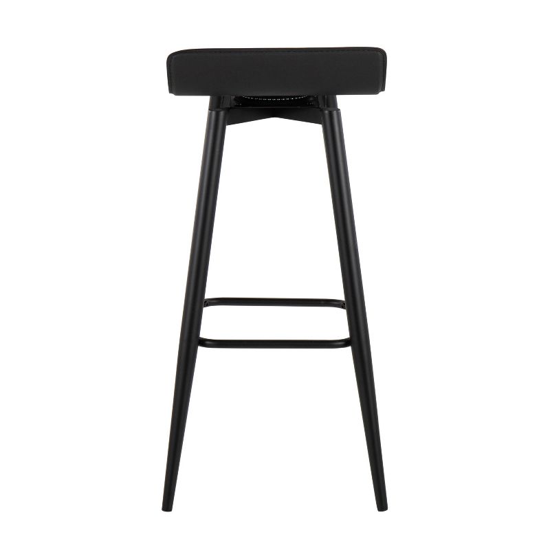 Set of 2 Ale Faux Leather/Steel Barstool Black - LumiSource, 6 of 12