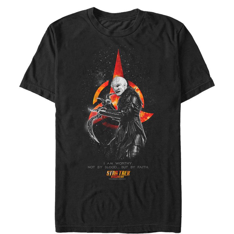 Men's Star Trek: Discovery Voq Worthy By Faith Not Blood T-Shirt, 1 of 5