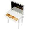 Okak Minimalist Vanity Set with Hair Tool Organizer, Large Mirror, Dedicated Dryer Shelf & Memory Foam Stool for Dorm, White - 3 of 4
