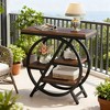 Gulches 3-Tier Industrial End Table with Storage Shelves, Rustic Brown Wood and Metal Frame, Nesting Design - 3 of 4
