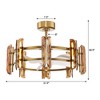 Perimost 31.9" Gold Modern Glass LED Fandeliers with Remote and Lights - 3 of 4