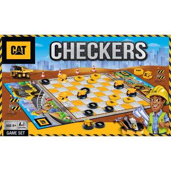 MasterPieces Officially licensed CAT - Caterpillar Checkers Board Game for Families and Kids ages 6 and Up