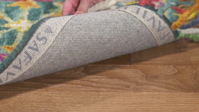 Handmade Blue and Purple Floral Wool Area Rug