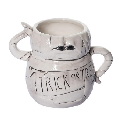 Transpac Dolomite 6.5 in. Off-White Halloween Mummy Mug