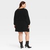 Women's Long Sleeve Velvet Mini A-Line Dress - Universal Thread™ Black - image 2 of 3