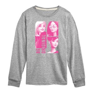 Boys' - Barbie - Be Original Squares Long Sleeve Graphic T-Shirt - 1 of 4