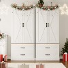 Kitchen Pantry Cabinet with 2 Drawers, Farmhouse Tall Storage Cabinet, Wood Food Pantry ,Versatile Storage Freestanding Cupboard for Kitchen - 3 of 4