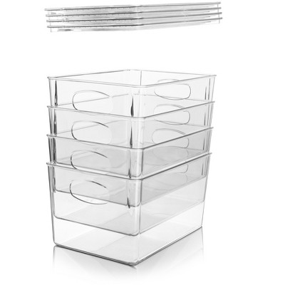 Sorbus Large Plastic Storage Bins with Lids - for Kitchen Organization, Pantry/Storage Organizers, Fridge Organizer - Clear Storage Bins (4 pack) — фото 6