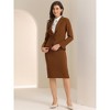 INSPIRE CHIC Women's Office Long Sleeve Blazer and Pencil Skirt Suit 2 Pieces set - 2 of 4