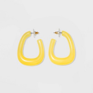 SUGARFIX by BaubleBar Modern Clear Acrylic Hoop Earrings - Yellow, Women