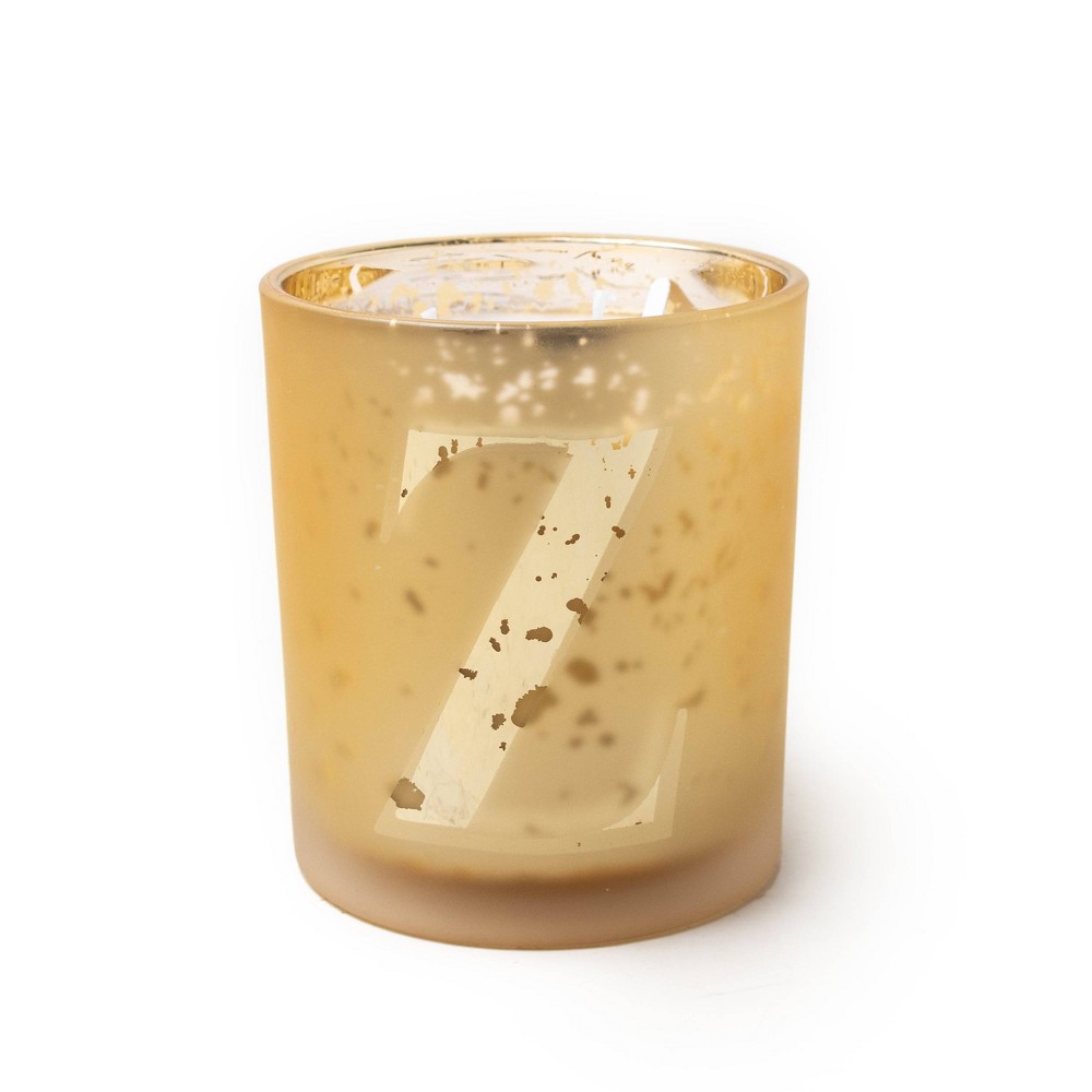 12oz 'Z' Monogram Candle Mandarin & Redwood Foundry Gold - Foundry Candle Co.