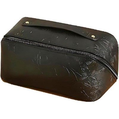 Makeup Bag, Portable Cosmetic Bag, Large Capacity Travel Makeup Case Organizer, Women Toiletry Bag for Girls Traveling With Handle and Divider