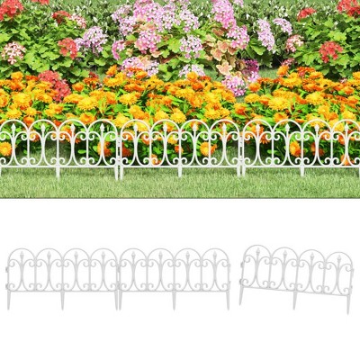 MOEPISY Lawn Edgings 17 pcs White 32.8 inch PP