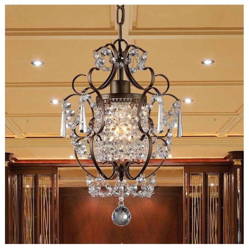 10&#34; x 13&#34; x 4&#34; 1-Light Rosalie Crystal Chandelier Brown - Warehouse Of Tiffany, 4 of 5