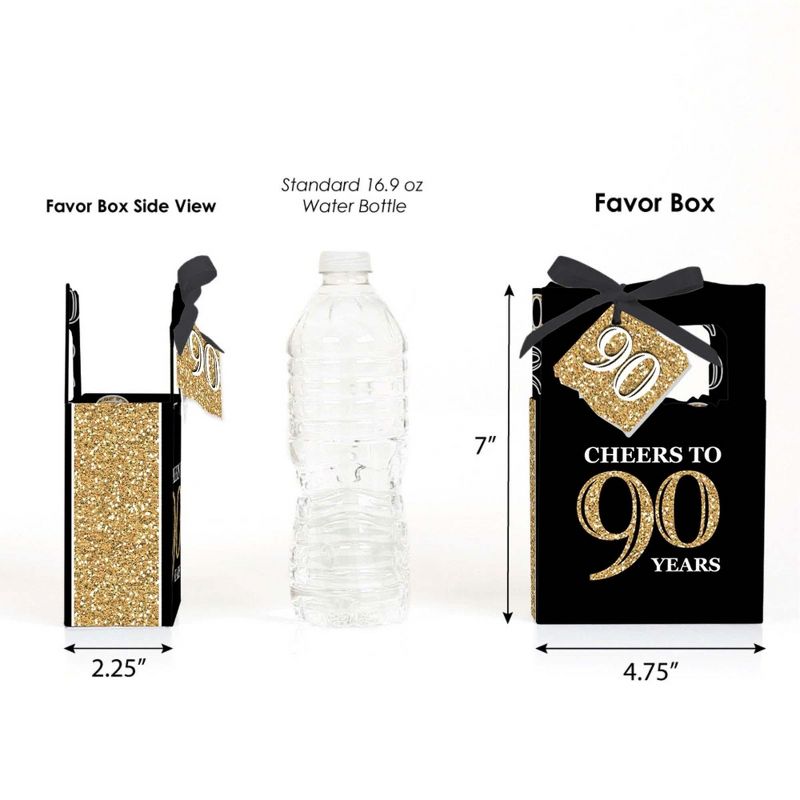 Big Dot of Happiness Adult 90th Birthday - Gold - Birthday Party Favor Boxes - Set of 12, 2 of 6