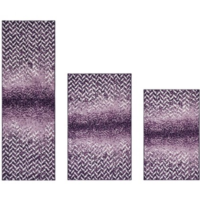 Casablanca Collection 100% Micro Polyester 3 Piece Bath Rug Set - Better Trends