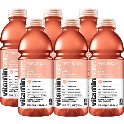 Vitamin Water Zero Gutsy Electrolyte Enhanced Bottled Water With Vitamins 20 Oz Bottles Pack of 6 Total Of 120 Oz 20 Fl Oz Pack of 6