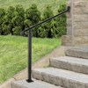 VEVOR Handrails for Outdoor Steps 1-2 Step Railings Wrought Iron Handrail Stair Railings for Steps Wall and Floor Mounted with Installation Kit,Black - 2 of 4