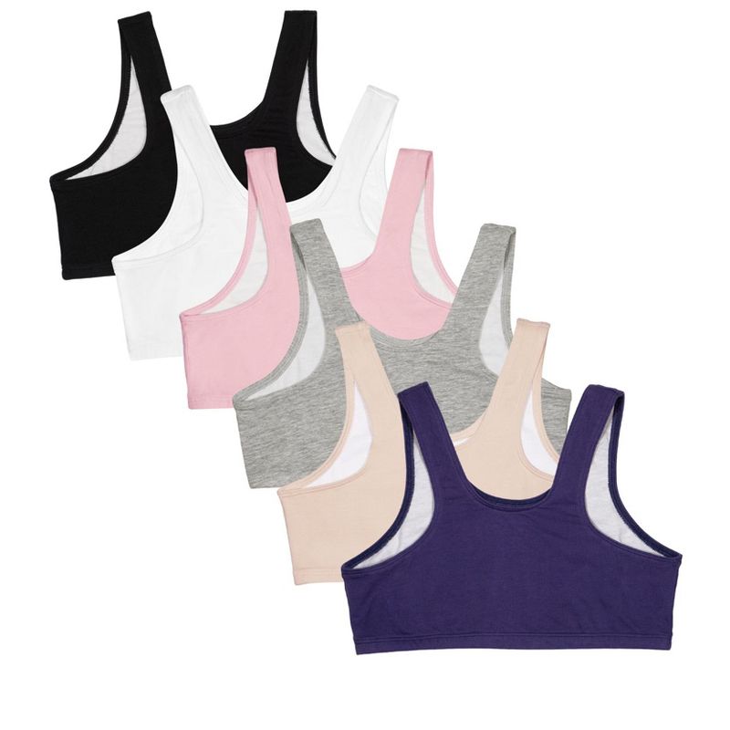 Fruit of the Loom Girl's Cotton Sports Bra 6 Pack, 2 of 4