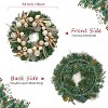 Coucheta 24 Inch Lighted Christmas Wreath - with Red Bows, Pine Cones & Ball Ornaments, Battery Operated for Wall Windows Fireplace - 3 of 4