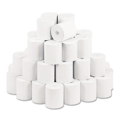 PM Company Single Ply Thermal Cash Register/POS Rolls 3 1/8" x 230 ft. White 50/CT 05214