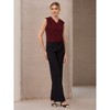 INSPIRE CHICH Women's V Neck Sleeveless Keyhole Pleated Shoulder Blouse - 3 of 4