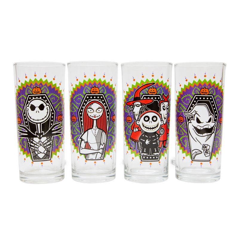 Silver Buffalo Disney The Nightmare Before Christmas Day of the Dead Tumbler Glasses | Set of 4, 1 of 9