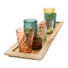 Storied Home Round Glass Votive Holders on Wood Tray, Multicolor, Set of 9 - 4 of 4