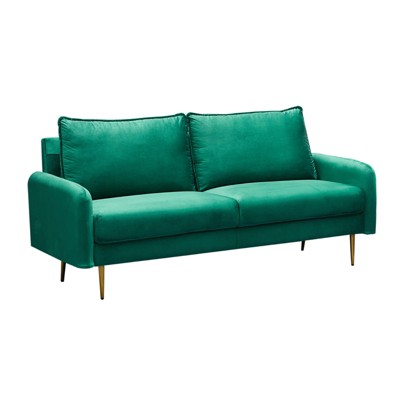 Velvet Loveseat Modern Sofa Tufted Couch with Metal Legs for Living Room, Bedroom, Office, Playroom