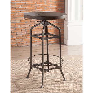 NicBex Round Dining Table 24" Modern Minimalist Gunmetal Finish Adjustable Height Bar Table for Dining Room - 1 of 4