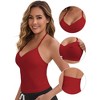 INSPIRE CHIC Women's Halter Neck Wireless Padded Tight Adjustable Spaghetti Straps Cropped Sport Tank Tops - 3 of 4
