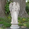 Northlight 22.5" Standing Religious Angel with Bird Bath Votive Candle Holder Outdoor Patio Garden Statue - Gray - 2 of 4