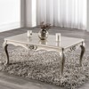Sapphtopaz 53" Elegant Coffee Table with Curved Legs Rectangle Wood Dining Table with Carved Details Home Decor Coffee Bar for Living Room - 4 of 4