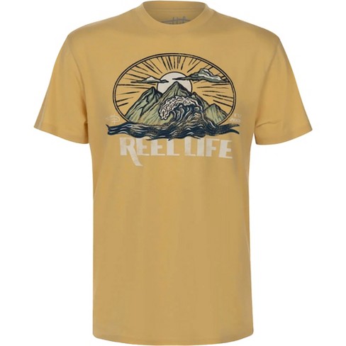 Reel Life Neptune Ocean Washed Wavey Sunset T-Shirt - 2XL - New Wheat