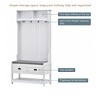 White Entryway Bench With Coat Rack, Hall Tree With Bench, Shoe Shelves, 2 Drawers, Top Shelves & 4 Hanging Hooks, 3 In 1 Entryway Hall Tree With Sol - 3 of 4