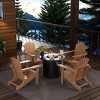 WestinTrends Outdoor Patio Folding Adirondack Chair With Round Fire Pit Table Sets - 2 of 2
