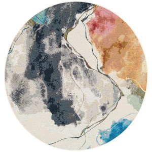 Unique Loom Outdoor Modern Watercolor Area Rug - 1 of 4