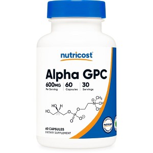 Nutricost Alpha GPC 600mg, 60 Vegetarian Capsules - GMO Free and Gluten Free, 300mg Per Capsule - 1 of 4