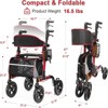 SEVOBAL Walkers for Seniors, Rollator Walker with Seat, Lightweight Aluminum Frame Rollator Walkers for Seniors, Red, 21.3"*27.9"*37" - 4 of 4