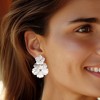 Ross-Simons Mother-Of-Pearl and .20 ct. t.w. White Topaz Flower Removable Drop Earrings With 18kt Gold Over Sterling - 2 of 4
