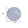 Denim Blue Sky Blue And Ivory Paisley Washable Indoor Outdoor Area Rug - 3 of 4