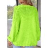 Women's Sweater Knit Cardigan with Pockets - Open Front Cable Knit Chunky Thick Sweater for Comfy Winter Knitwear,Fluorescent Green - 2XL - 4 of 4