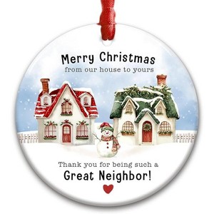 Lomsoe Neighbor Christmas Ornament 2025 for Women Men Friends Neighbor Xmas Gift for Christmas Tree Christmas Decor Christmas Gift - 1 of 4